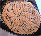 Petit Napperon rond spirale saumon CROCHET fait main