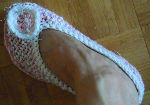 Ballerines d’intérieur femme ou enfant Rose et blanc CROCHET fait main