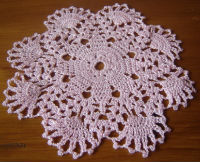 Petit Napperon rond épis rose CROCHET fait main